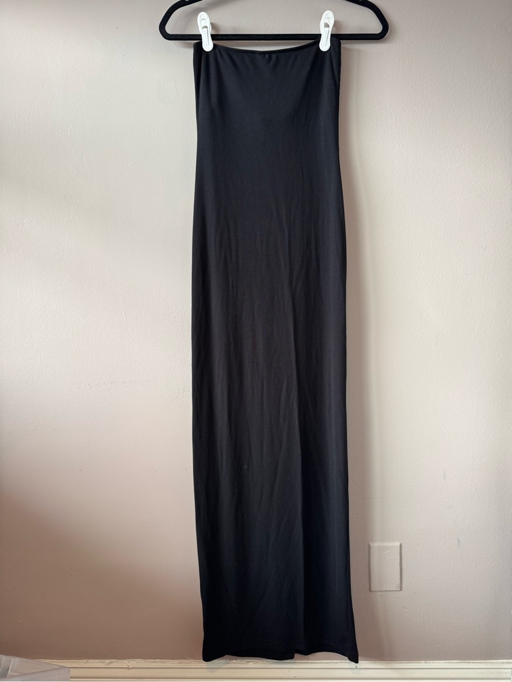 Skims Women’s Black Strapless Ribbed Maxi Fits Everybody Tube Dress Size Small - Picture 4 of 9